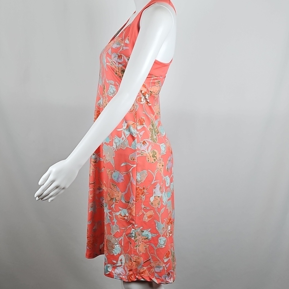 Patagonia Morning Glory Jersey Knit Coral Floral Print Crossback A Line Dress - Picture 9 of 16